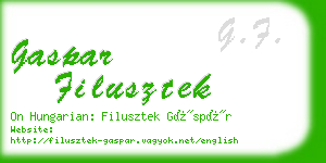 gaspar filusztek business card